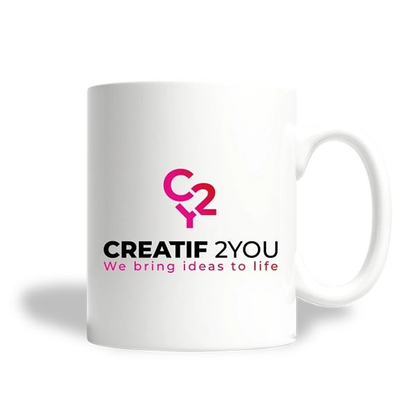 afbeelding van een mok met logo creatif2you